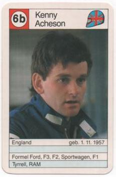 1986 Schmidt Spiele Rennfahrer Ruckseitenspiel Schiffe Versenken No.6318326 #6b Kenny Acheson Front