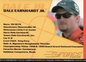 2001 Gargoyles Dale Earnhardt Jr. #NNO Dale Earnhardt Jr. Back