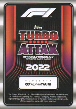 2022 Topps Turbo Attax F1 - Rainbow Foil Red Indian #345 Pierre Gasly Back