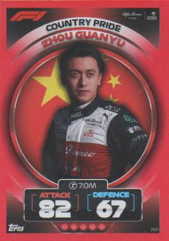 2022 Topps Turbo Attax F1 - Rainbow Foil Red Indian #360 Zhou Guanyu Front