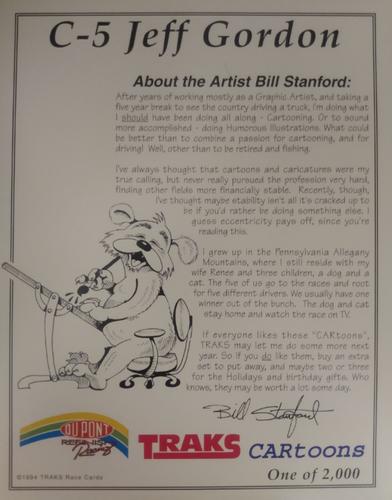 1994 Traks - Cartoons #C-5 Jeff Gordon Back