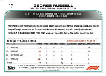 2022 Topps Chrome Formula 1 #17 George Russell Back