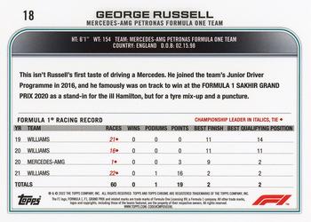 2022 Topps Chrome Formula 1 #18 George Russell Back