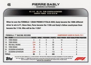 2022 Topps Chrome Formula 1 #46 Pierre Gasly Back