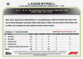 2022 Topps Chrome Formula 1 #48 Lance Stroll Back