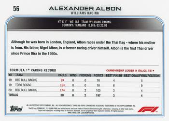 2022 Topps Chrome Formula 1 #56 Alexander Albon Back