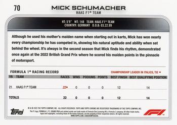 2022 Topps Chrome Formula 1 #70 Mick Schumacher Back