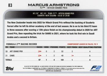 2022 Topps Chrome Formula 1 #83 Marcus Armstrong Back