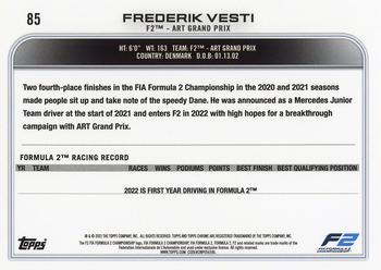 2022 Topps Chrome Formula 1 #85 Frederik Vesti Back