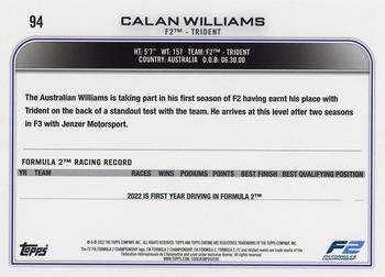2022 Topps Chrome Formula 1 #94 Calan Williams Back