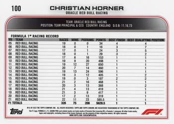 2022 Topps Chrome Formula 1 #100 Christian Horner Back