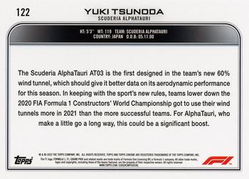 2022 Topps Chrome Formula 1 #122 Yuki Tsunoda Back