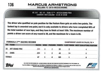 2022 Topps Chrome Formula 1 #136 Marcus Armstrong Back