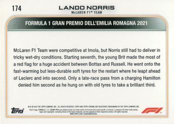 2022 Topps Chrome Formula 1 #174 Lando Norris Back