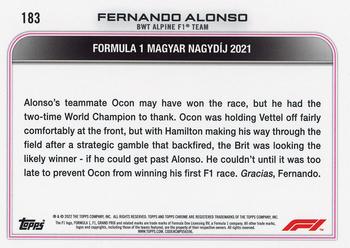 2022 Topps Chrome Formula 1 #183 Fernando Alonso Back