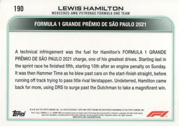 2022 Topps Chrome Formula 1 #190 Lewis Hamilton Back