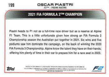 2022 Topps Chrome Formula 1 #199 Oscar Piastri Back