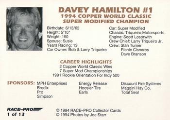 1993 Race-Pro Championship Series #1 Davey Hamilton Back
