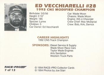 1993 Race-Pro Championship Series #7 Ed Vecchiarelli Back