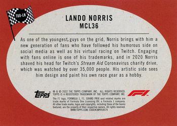 2022 Topps Formula 1 - 1968 Topps Hot Rod #T68-LN Lando Norris Back