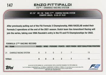 2022 Topps Formula 1 - Checker Flag #147 Enzo Fittipaldi Back