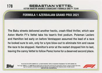 2022 Topps Formula 1 - Checker Flag #178 Sebastian Vettel Back