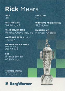 2022 The Borg-Warner Trophy #NNO Rick Mears Back