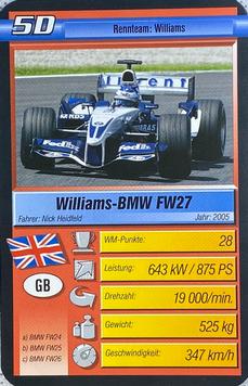 2006 Super Trumpf Ravensburger Pole Position #5D Williams-BMW FW26 Front