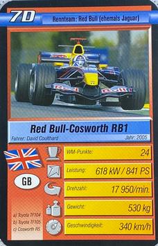 2006 Super Trumpf Ravensburger Pole Position #7D Red Bull-Cosworth RB1 Front