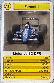 1990 Top Ass Formel 1 #A3 Ligier Js 32 DFR Front
