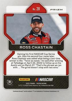 2022 Panini Prizm - Hyper Prizm Red White and Blue #28 Ross Chastain Back