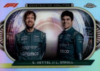 2022 Topps Chrome Formula 1 - Constructors Coalition #CC-AM Sebastian Vettel / Lance Stroll Front