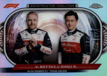2022 Topps Chrome Formula 1 - Constructors Coalition #CC-AR Valtteri Bottas / Zhou Guanyu Front