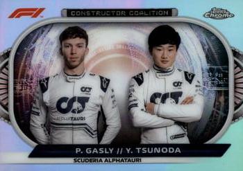 2022 Topps Chrome Formula 1 - Constructors Coalition #CC-AT Pierre Gasly / Yuki Tsunoda Front