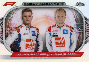 2022 Topps Chrome Formula 1 - Constructors Coalition #CC-HAAS Mick Schumacher / Kevin Magnussen Front