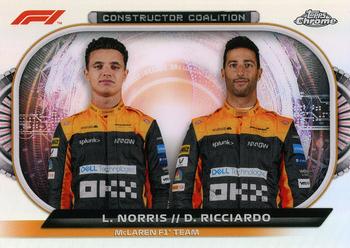 2022 Topps Chrome Formula 1 - Constructors Coalition #CC-MCL Lando Norris / Daniel Ricciardo Front