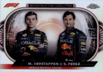 2022 Topps Chrome Formula 1 - Constructors Coalition #CC-RBR Max Verstappen / Sergio Perez Front
