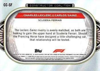 2022 Topps Chrome Formula 1 - Constructors Coalition #CC-SF Charles Leclerc / Carlos Sainz Back