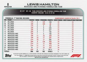 2022 Topps Chrome Formula 1 - Refractor #8 Lewis Hamilton Back