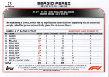 2022 Topps Chrome Formula 1 - Refractor #23 Sergio Perez Back