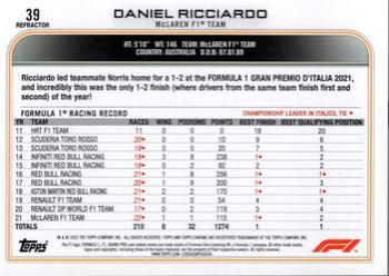 2022 Topps Chrome Formula 1 - Refractor #39 Daniel Ricciardo Back