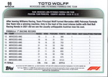 2022 Topps Chrome Formula 1 - Refractor #99 Toto Wolff Back