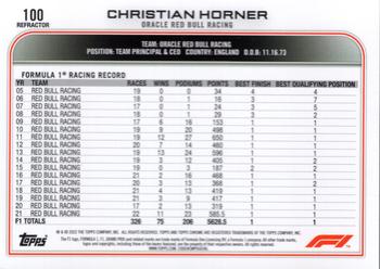 2022 Topps Chrome Formula 1 - Refractor #100 Christian Horner Back