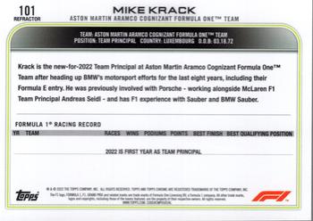 2022 Topps Chrome Formula 1 - Refractor #101 Mike Krack Back