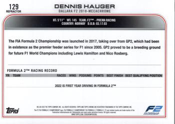 2022 Topps Chrome Formula 1 - Refractor #129 Dennis Hauger Back