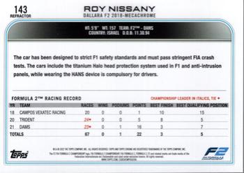 2022 Topps Chrome Formula 1 - Refractor #143 Roy Nissany Back