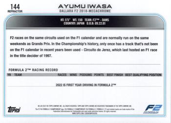 2022 Topps Chrome Formula 1 - Refractor #144 Ayumu Iwasa Back