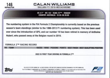 2022 Topps Chrome Formula 1 - Refractor #146 Calan Williams Back