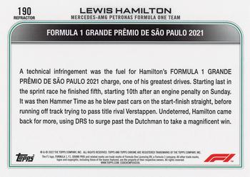 2022 Topps Chrome Formula 1 - Refractor #190 Lewis Hamilton Back