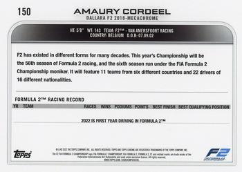 2022 Topps Chrome Formula 1 - Gold/Purple #150 Amaury Cordeel Back